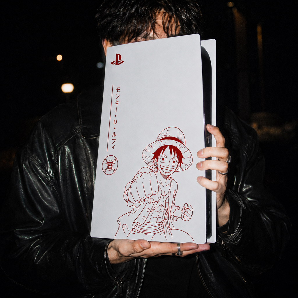 PS5 Custom One Piece Luffy — Kit Pochoirs & Stickers