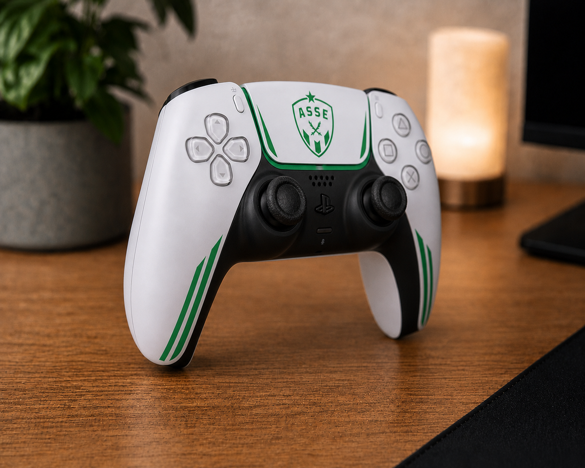 Manette PS5 Personalisée Saint-Étienne — Kit Pochoirs & Stickers